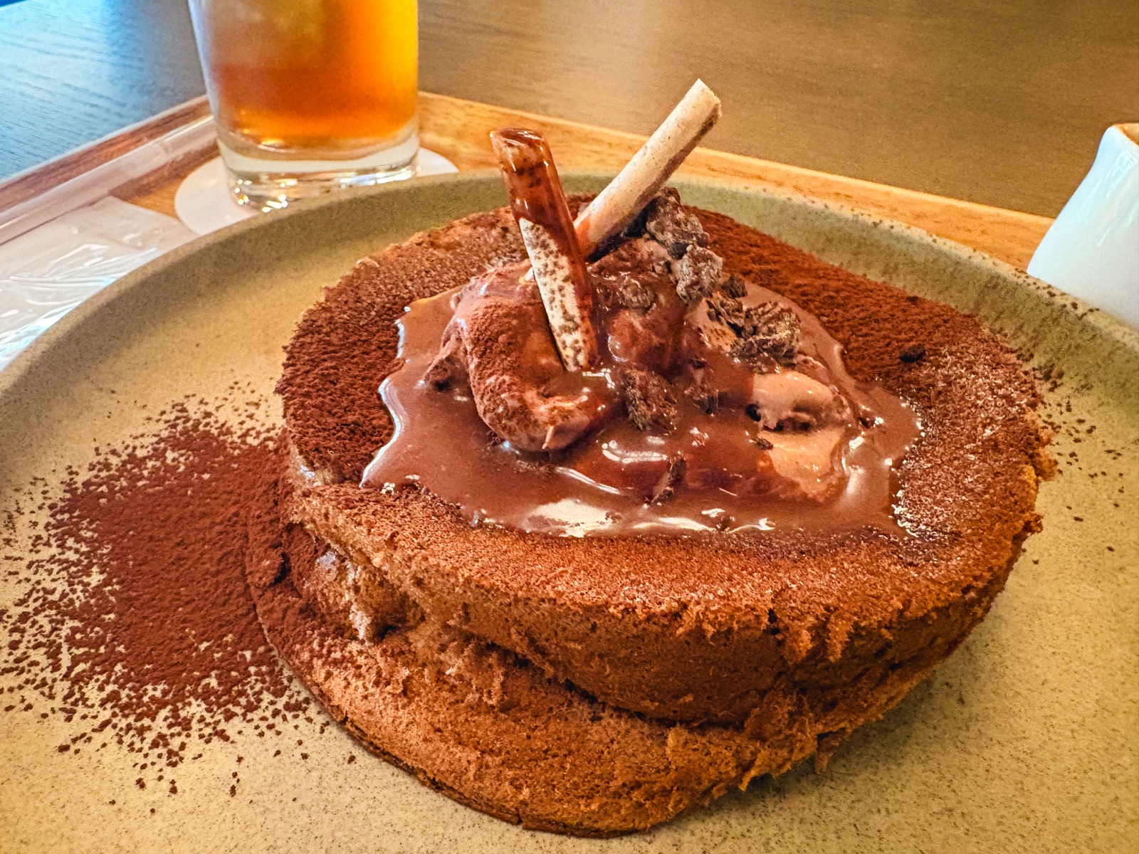 山奥チョコレート日和のチョコレートをかけたパンケーキ