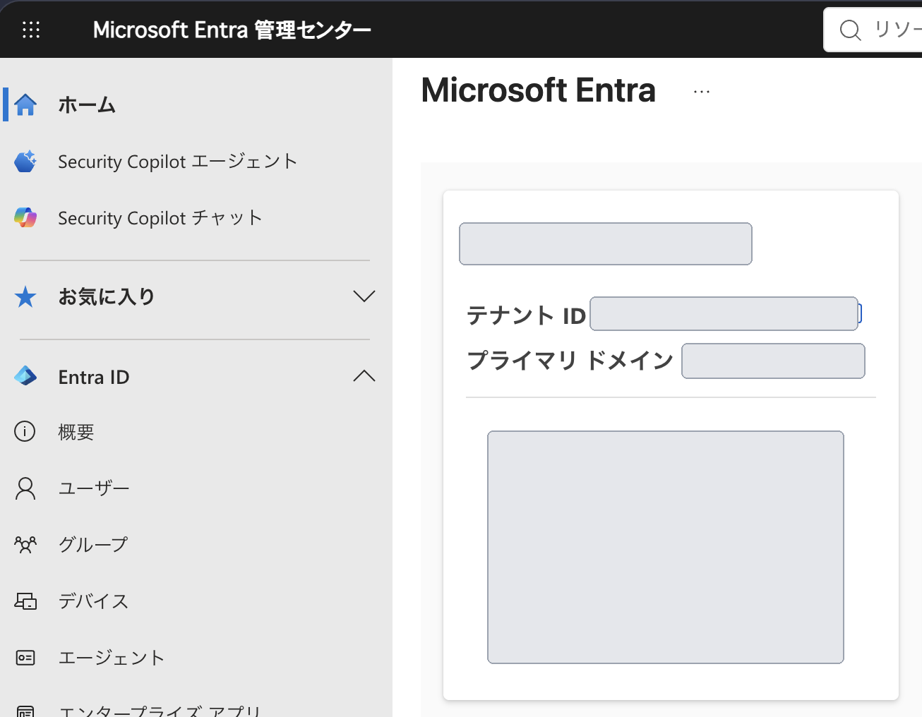 Microsoft Entra 管理センターに表示された外部テナントの概要