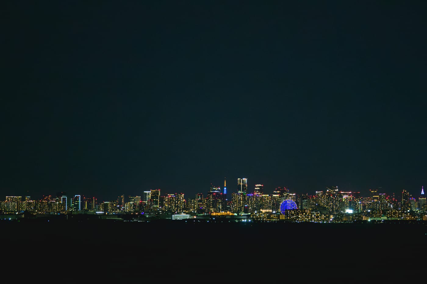 Night view across Tokyo Bay from Chiba Port Tower