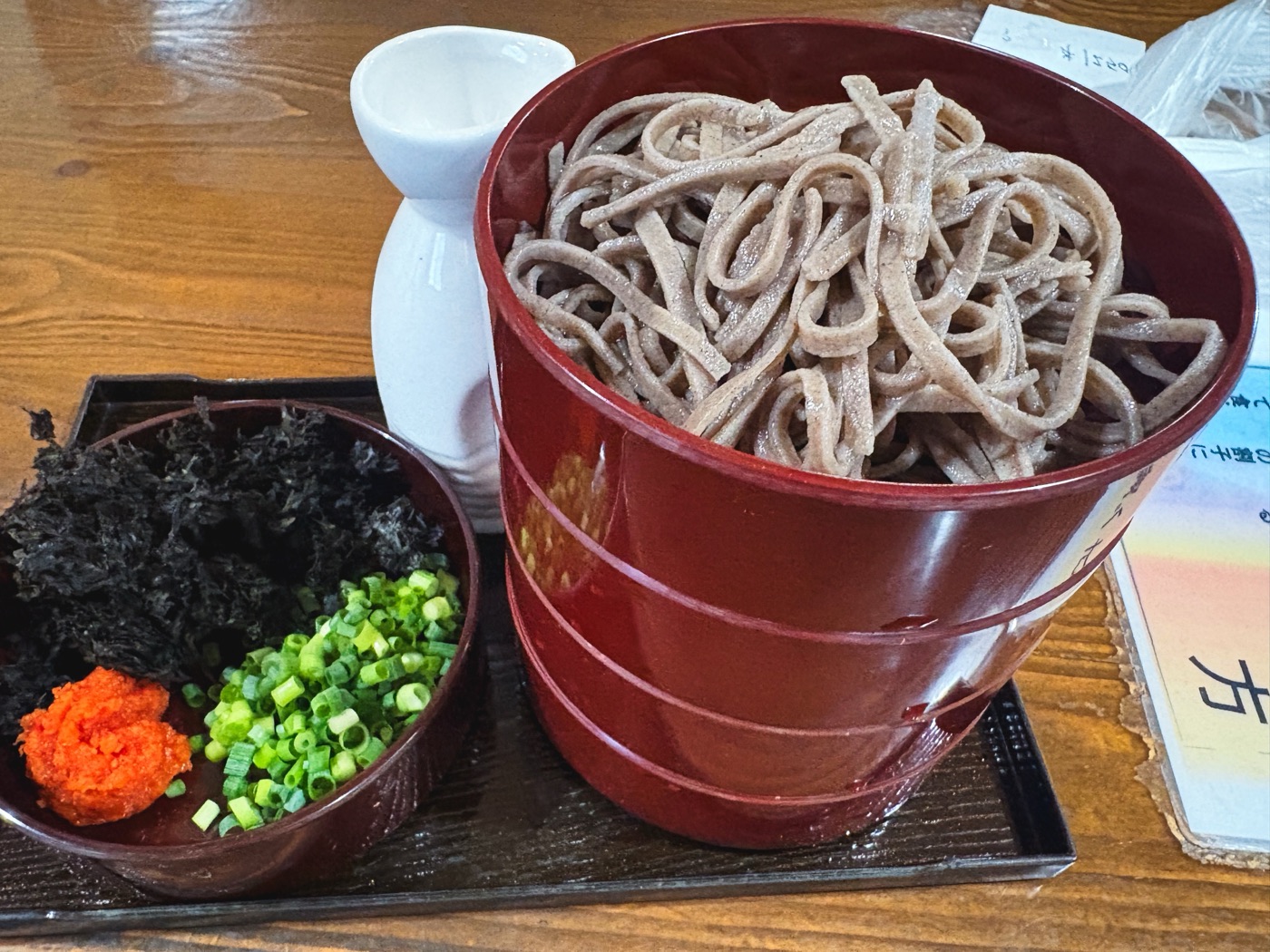 出雲で食べた三段の割子そばと薬味