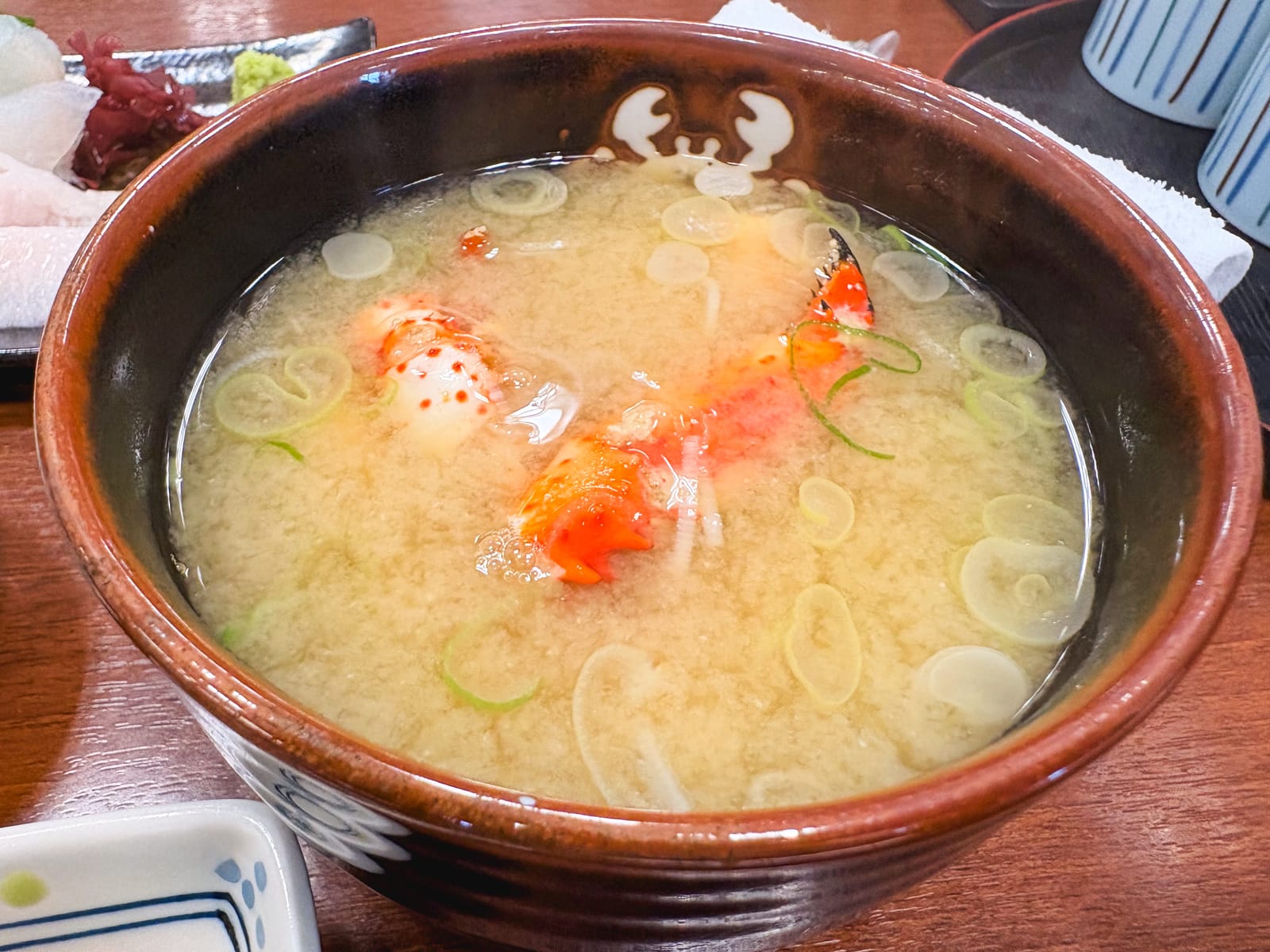 Crab soup ordered with a seafood rice bowl at Kita no Gurume-tei