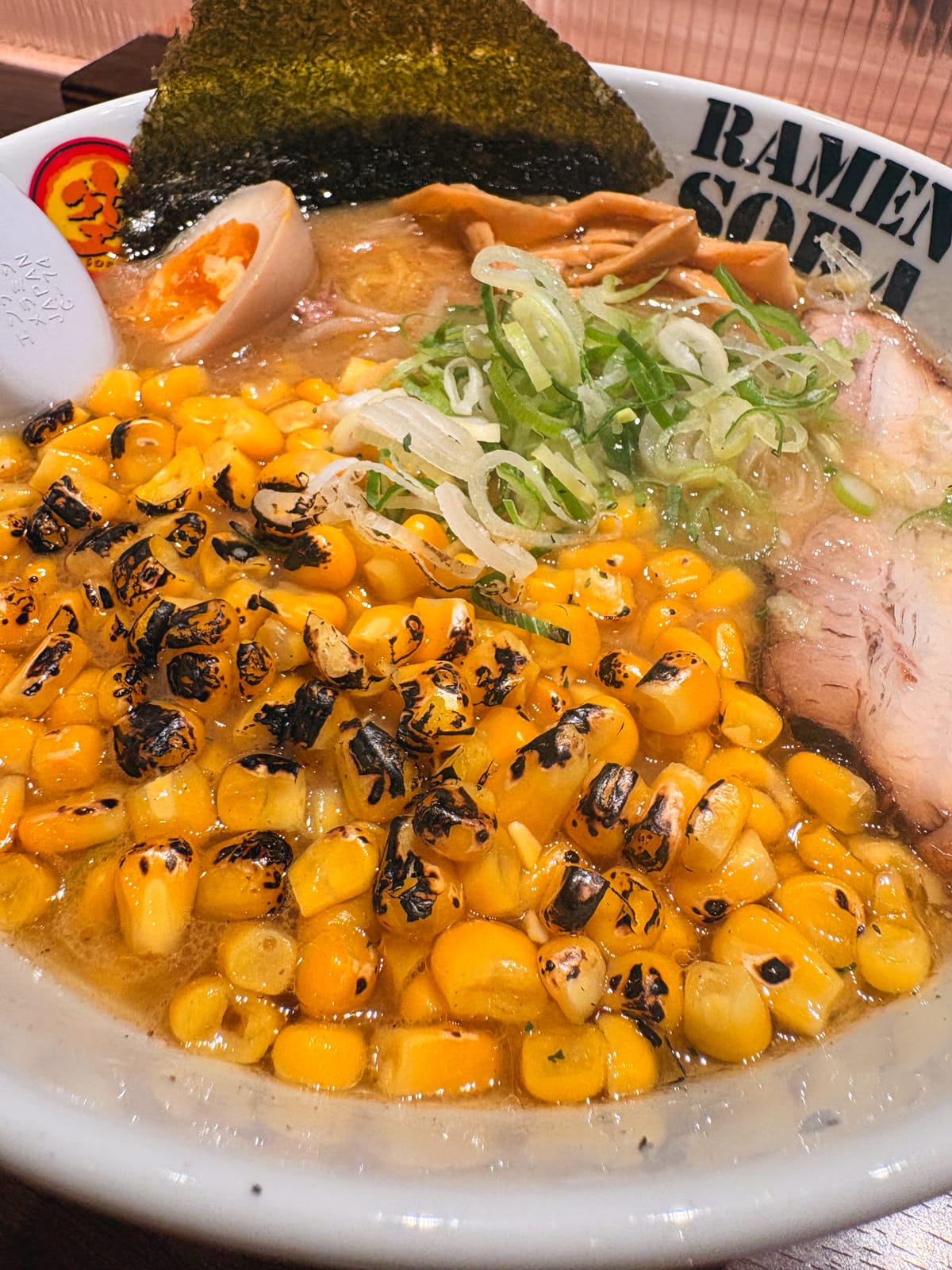 Grilled corn ramen at Ramen Sora New Chitose Airport
