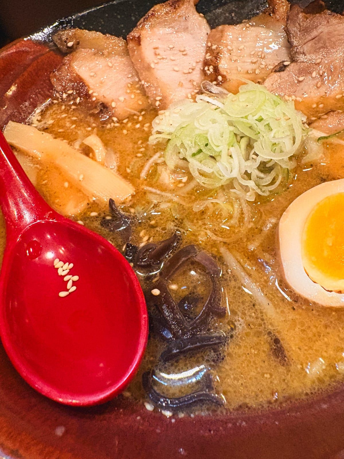 Roasted sesame miso ramen at Yoshiyama Shoten Sapporo Stellar Place