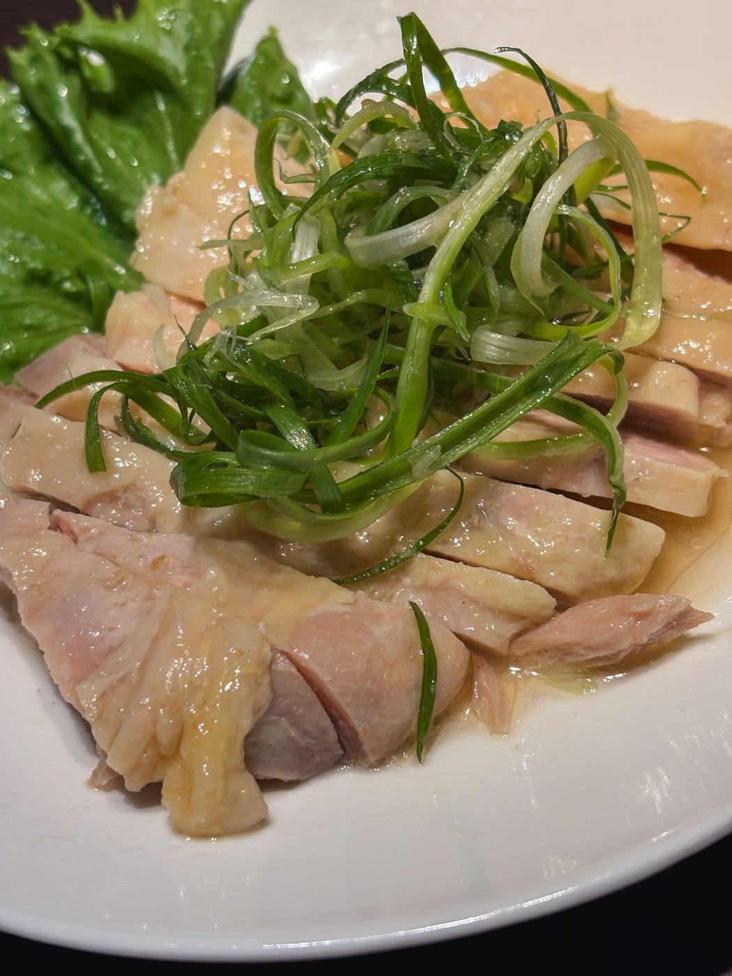 Steamed chicken with scallion oil sauce, cong you ji, at Shuchuanxiang Suancai Fish