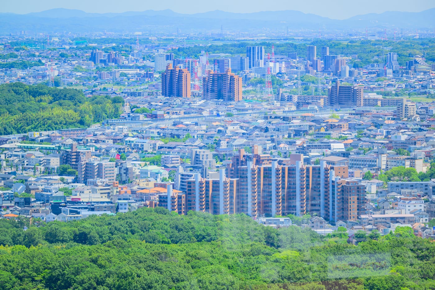 Greenery and Nagoya's cityscape seen from Higashiyama Sky Tower