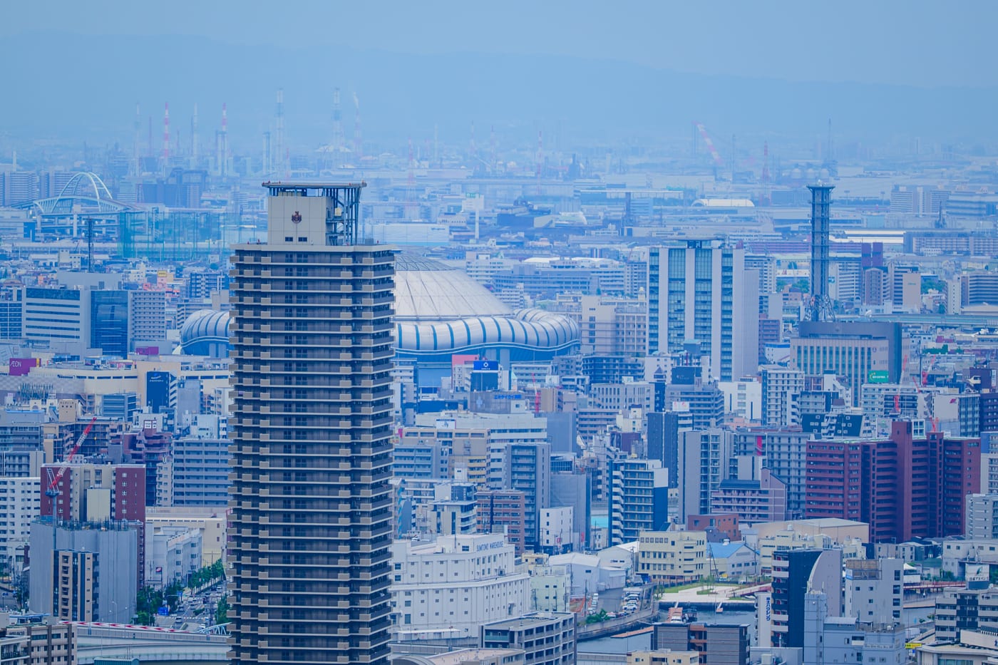The cityscape around Osaka Station seen from Umeda Sky Building